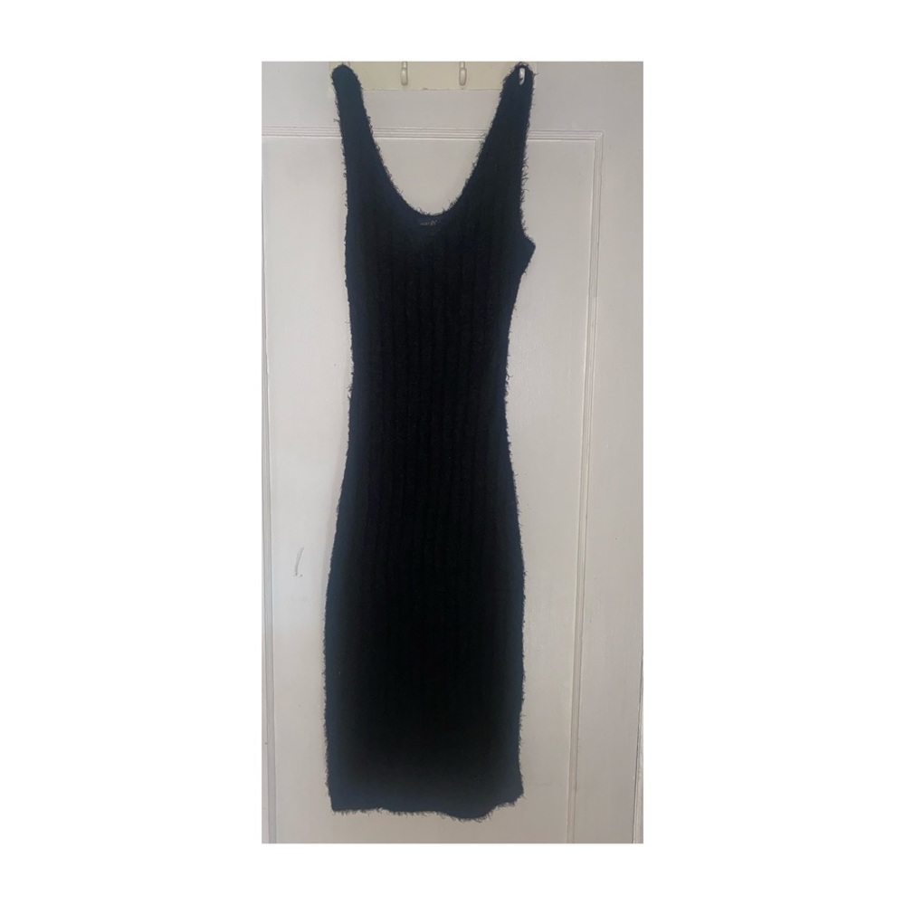 Sleeveless Black Cozy Dress Mini